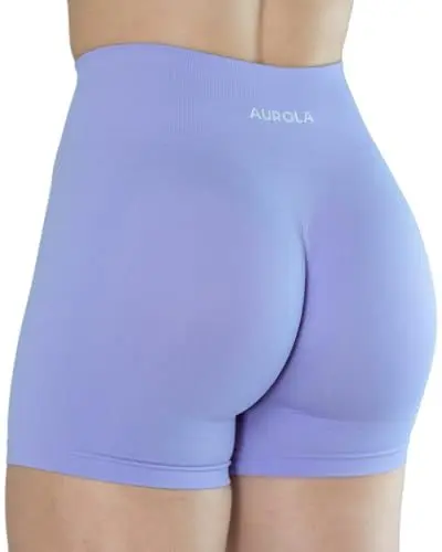 Produktbild: AUROLA Kollektion Dream Workout Shorts für Frauen Scrunch Nahtlose weiche Fitness-Shorts mit hoher Taille,Jacaranda,L