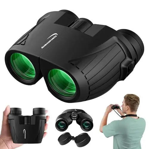 Produktbild: Aurosports 15X25 Kompaktes Fernglas für Erwachsene und Kinder - Fernglas Erwachsene High Definition, einfacher Fokus, Ideal für Vogelbeobachtung Reisen Jagd Konzerte