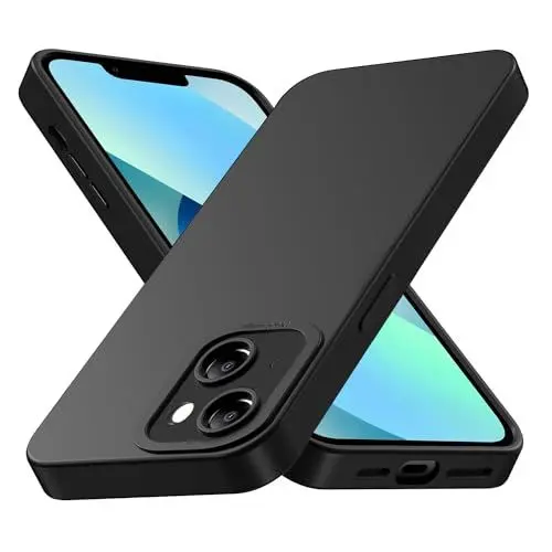Produktbild: AURSTORE für iPhone 13 Hülle, Kompatibel Mit Handyhülle iPhone 13 6,1 Zoll, Silikon weich Anti-Kratzt, Schutzhülle Cover Stoßfest (Schwarz)