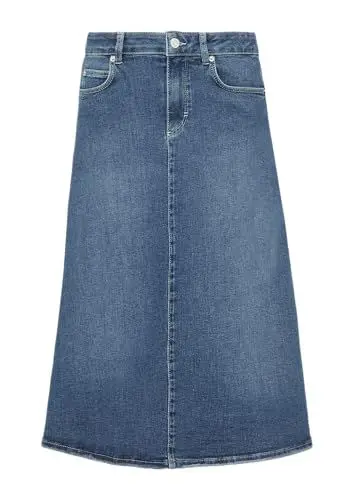 Produktbild: Ausgestellter Denim-Rock in Midi-Länge blau 42