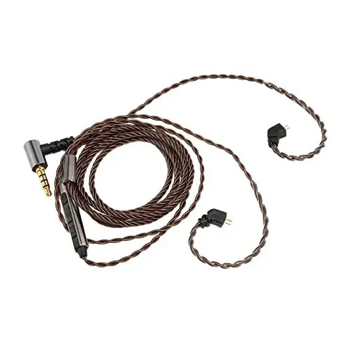 Produktbild: Ausla 2-poliges 0,78-mm-Kopfhörerkabel, Mikrofonsteuerung, Ersatz mit OFC-Kern, 120 Cm, für UE3X UE18 W4R UM3X Es5 TFZ0, für AS10 AS06 ZST ZS3 ZS4 ZS5