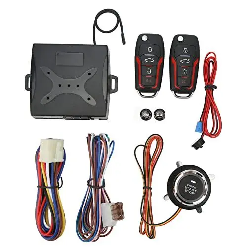 Produktbild: Ausla Auto Türschloss Keyless Entry System 12V Universal Autotürschloss Zentralverriegelung Komplett Set mit 2 Fernbedienung Unterstützung Trunk Pop, 1–10 m Erfassungsbereich