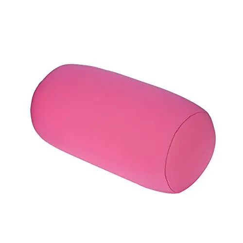 Produktbild: lyrlody Nackenrolle mit Bezug, Mini-Rundhalsrolle, Kissenrolle für Wirbelsäule und Nackenstütze, Weicher Füllstoff, 30 × 14 cm(Rosa)