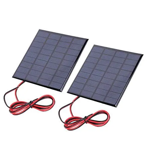 Produktbild: Ausla DIY Mini-Solarpanel, 2 Stück DC9V 2W Polysilizium-Solarpanel Solarpanel-Lademodul mit 100 Cm Kabel für DIY-Solarzellen-Projekte Spielzeug