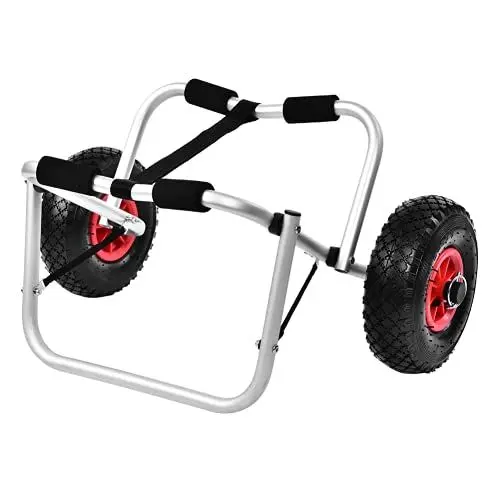 Produktbild: Ausla Faltbarer Kajakwagen Kanuwagen Kajak Transportwagen Bootswagen Spannriemen Alu Kanuwagen Kajakwagen Bootstrailer Surfwagen für Kanu Surfboard Faltboot Transportwagen