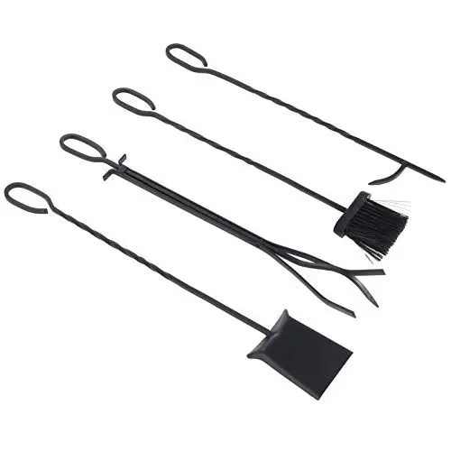 Produktbild: Ausla Kaminzubehör, hochhartes Eisenmaterial Kaminwerkzeug 5-teilig mit robuster Basis für Kamin