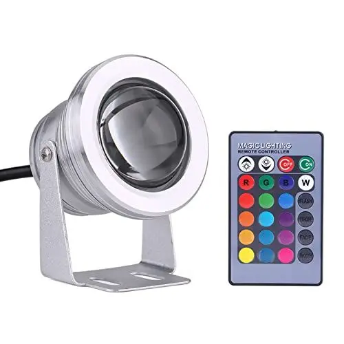 Produktbild: Ausla Unterwasser LED Licht, RGB Strahler, 10W 12V außen Pool Beleuchtungen, IP65 wasserdichte Unterwasser-LED-Licht, für Schiffen, Yachten, Teiche, Brunnen und Aquarien (Silberschale)