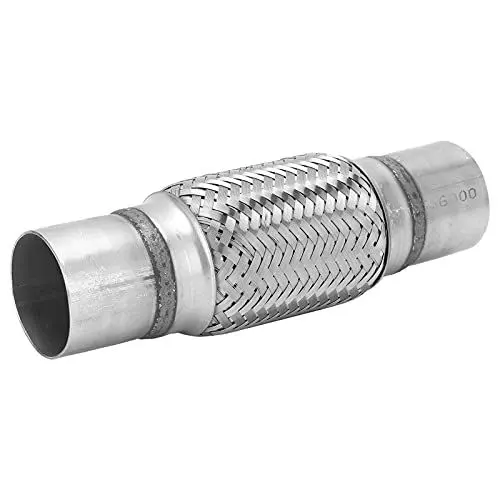 Produktbild: Auspuff Flexrohr, Edelstahl Auspuff Flexrohr 57x250mm Doppelgeflochtener Faltenbalg Silber für PKW Offroad Fahrzeuge Busse und LKW