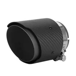 Produktbild: Auspuff Kohlefaser 80 Mm Einlass 101 Mm Auslass Heckkehle Gerade Seite Matte Auspuffspitze Passend für CX5 CX4(Alles mattschwarz)