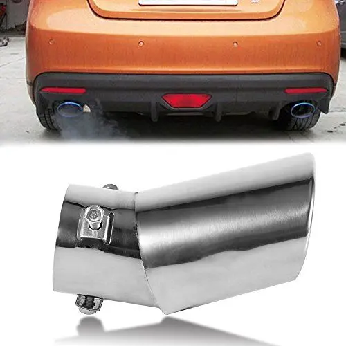 Produktbild: Auspuffendrohr Endrohr Heckschalldämpfer Endverkleidung aus Edelstahl Geeignet für Autos mit gebogenem Auspuffrohr mit einem Durchmesser zwischen 38 mm und 53 mm
