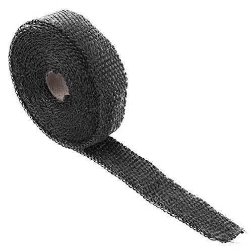 Produktbild: Auspuff-Hitzefolie, Auspuffkrümmer-Hitzefolie, Glasfaser-Hitzeschildband, 5 M Auto-Isolierband, Auspuff-Hitzefolie mit 4 Edelstahl-Kabelbindern für Auto und Motorrad(Schwarz)