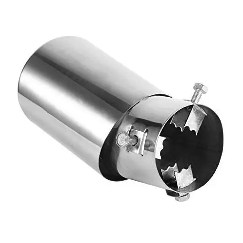 Produktbild: Auspuffrohr Edelstahl Endrohr Auspuff Auspuffendrohr Gebogenes und rund Auspuffrohr 38 und 53mm Universal auspuffblende auspuffblende doppelrohr gebogen endrohr gebogen chrome tip exhaust chrome exhau