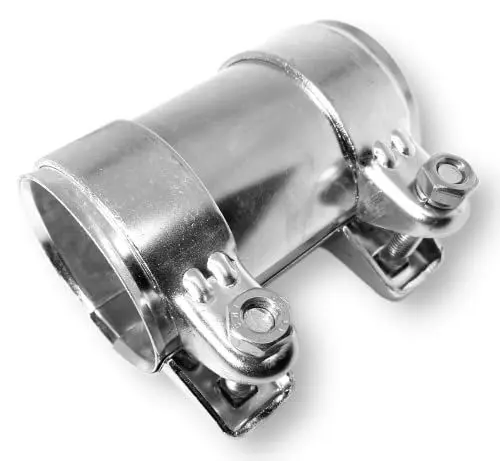 Produktbild: Auspuffschelle Rohrverbinder Doppelschelle Auspuff Abgasanlage (Edelstahl Schellen & Rohr, ø 55mm | Länge: 125mm)