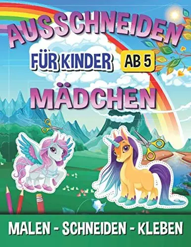 Produktbild: Ausschneiden für Kinder ab 5 Mädchen: Malen, Schneiden, Kleben I Bastelbuch Ab 5 Jahre Für Kinder