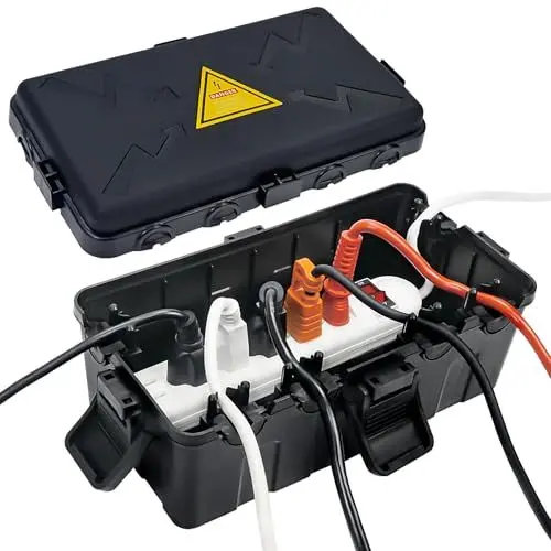 Produktbild: Außenbereich Elektrobox,IP54 Wasserdichte Outdoor Outlet Covers, Wetterfeste Verlängerungskabel Abdeckungen Schützen Steckdose, Steckdose, Timer,Plug,Holiday Light(27x14x11,5 cm)-Schwarz
