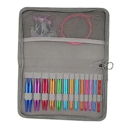Produktbild: Austauschbares Stricknadel-Set, Rundstricknadeln, Austauschbares Stricknadel-Set, Aluminium-Rundstricken für Anfänger oder Profis