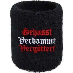 Produktbild: Austria Schweissband Gehasst, Verdammt, Vergöttert Stickerei Designer Schweißband Old School Biker Absorbierendes Frottee Arm Motor-Sport Wristband Rocker Geschenk Armband