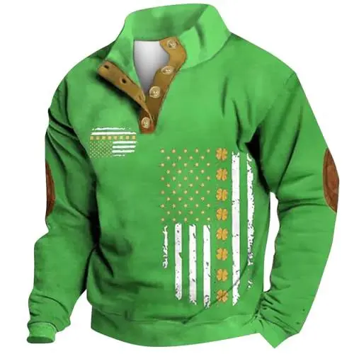 Produktbild: Ausverkauf bei Amazon-Outlets Flauschiger Pullover Herren Wollpullover Herren Schurwolle Herren Sweatshirt mit reißverschluss Herren Sweatshirt St. Patricks Day Pullover