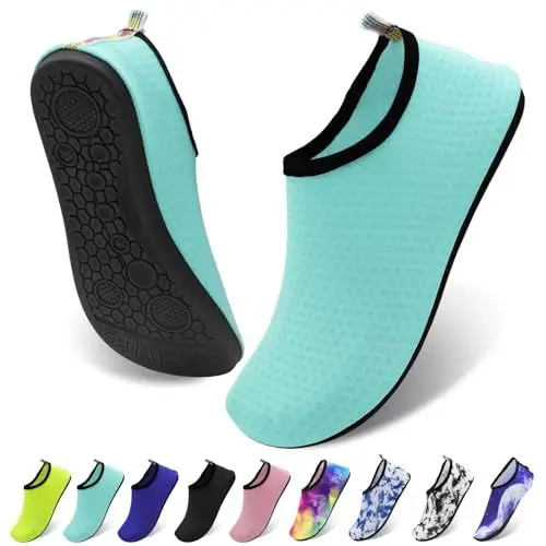 Produktbild: AUSYIWI Strandschuhe Unisex Wasserschuhe Damen Herren Badeschuhe Aquaschuhe Schnell Trocknend Slip on Breathable Surfschuhe Schwimmschuhe 38-39EU