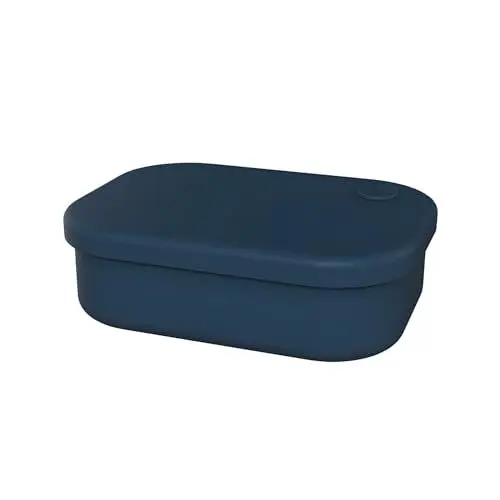 Produktbild: AUSYIWI bento box, Silikon brotdose mit 4 Fächern für Erwachsene und Kinder, Lunch Box für Mikrowelle, Arbeit, Picknick, Büro (Blu)