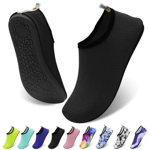 Produktbild: AUSYIWI wasserdichte Herrenstiefel Damenstiefel Wassersportschuhe Schnell trocknende, atmungsaktive, rutschfeste Schuhe Strandschuhe Surfschuhe Schwimmstiefel, schwarz 38-39