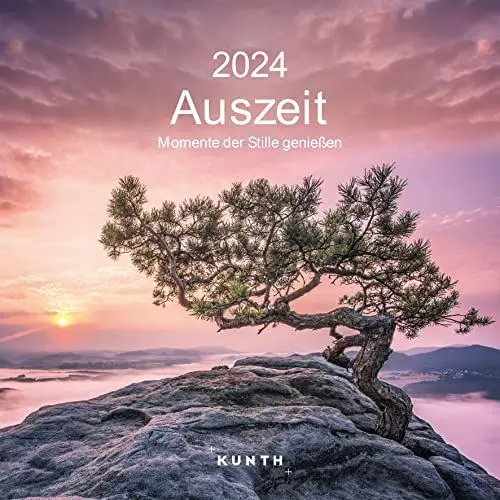 Produktbild: Auszeit - Momente der Stille genießen - KUNTH Broschurkalender 2024: Charmanter Wandkalender, aufgeklappt 30 x 60 cm, mit farbenprächtigen Fotografien und Monatskalendarium für Notizen