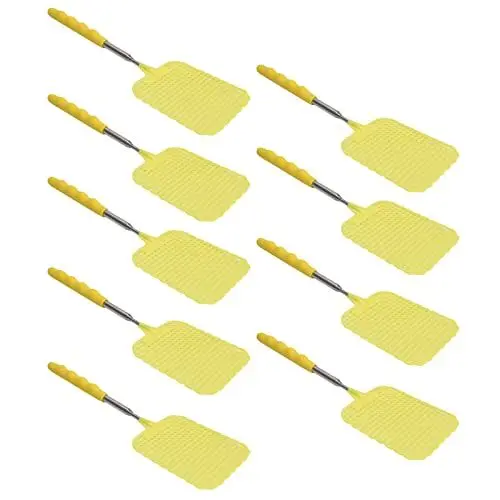 Produktbild: Ausziehbare Fliegenklatsche, Teleskop ausziehbare Fliegenklatsche 9PCS Durable Yellow Edelstahl Tragbar für den Innenbereich