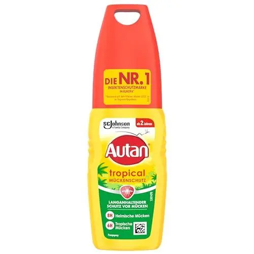 Produktbild: Autan Tropical Pumpspray, Mückenschutz für Körper & Gesicht, Travel Essentials, 1er Pack, (1 x 100 ml)
