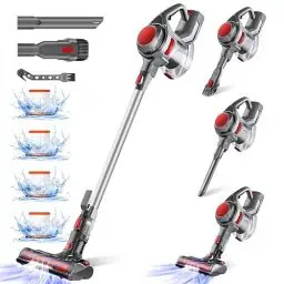 Produktbild: Authmic 40000Pa Akku Staubsauger,50Min |450W Staubsauger Kabellos,Akkustaubsauger mit 4 HEPA Filters und 1.6L Staubbehälter,für Teppich,Hartböden und Tierhaare
