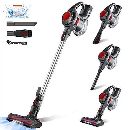 Produktbild: Authmic Akku Staubsauger, Kabellos mit 36000pa Saugkraft, Vacuum Cleaner bis zu 50 Min Laufzeit, 1.3L Staubbehälter, Akkusauger für Tierhaare,Teppich und Hartböden
