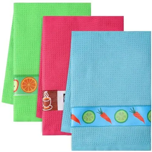 Produktbild: Autilify Geschirrtücher 3er-Set Microfaser Küchentücher Geschirrhandtücher-Geschirrtuch,Küchenhandtücher,Küchentuch,Handtuch-Set,38 x 68 cm