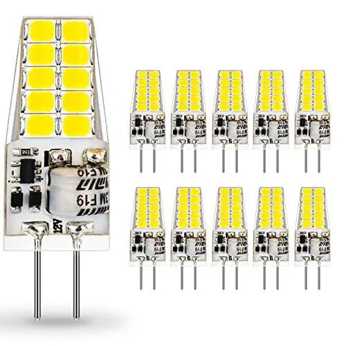 Produktbild: Auting G4 LED Lampen 12V AC/DC,3W LED G4 Birnen 6000K Kaltweiß 300lm, Ersatz für 30W Halogenlampen,Kein Flackern Nicht Dimmbar 360° Lichtwinkel,10er Pack