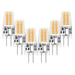 Produktbild: Auting G4 Led Warmweiß Birnen, 3W G4 LED Birnen 12V, Ersatz für 30W Halogenlampen, Energiesparlampe 3000K, 300LM AC/DC LED Lampen Nicht Dimmbar, 6er Pack