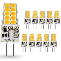 Produktbild: Auting LED G4 Lampen,3W G4 LED Birnen 3000K Warmweiß 300lm, Ersatz für 30W Halogenlampen,Kein Flackern Nicht Dimmbar 360° Lichtwinkel,12V AC/DC,10er Pack