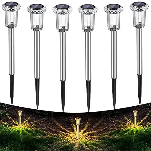 Produktbild: Auting LED Solarleuchten für Garten, 6 Stück Warmweiß Farben wasserdichte Solarlampe für außen, Terrasse, Rasen, Garten, Hof, Wege