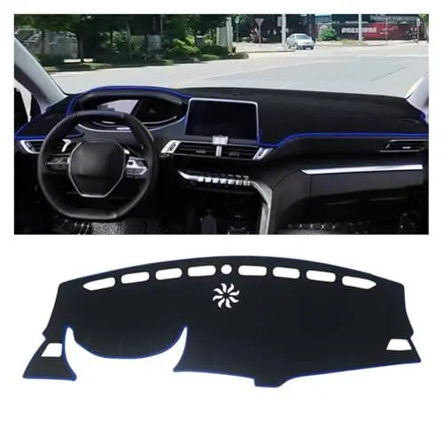 Produktbild: Auto Armaturenbrett Abdeckung Für Peugeot 3008 5008 GT Hybrid 2016 2017 2018 2019 2020 2021 2022 2023 Auto Dashboard Matte Sonnenschutz Abdeckung Pad Zubehör(LHD Blue Side)