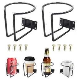 Produktbild: Auto Becherhalter, Boot Ring Getränkehalter Edelstahl Ring Becherhalter, Universal Getränkehalter für Marine Yacht Truck RV Auto Anhänger Hardware (2 Stücke) (Schwarz)