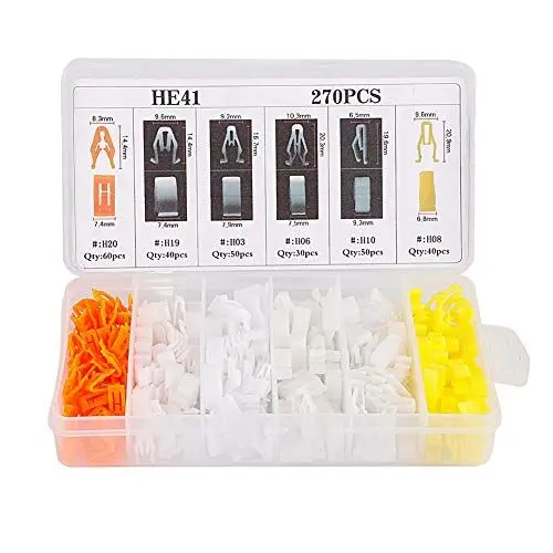 Produktbild: Auto Befestigung Clips, 270 Teile Universal Autokonsolen Armaturenbrett Verkleidung Clips Nieten Schnallenverschluss Kit Kunststoff Halterung Niet