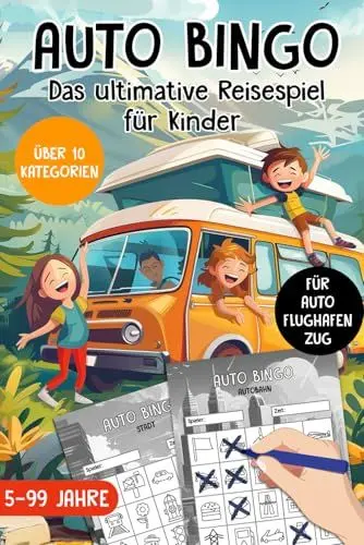 Produktbild: Auto Bingo: Das ultimative Reisespiel für Kinder - Spannende Beschäftigung für lange Autofahrten und unterwegs inkl. Autobahn, Land, Stadt, Strand, Flughafen, Zug und vieles mehr!
