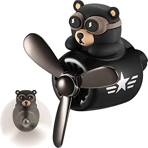 Produktbild: Auto Diffuser, Cartoon Bär Pilot Auto Lufterfrischer Automotive Air Outlet Lüfterfrischer Vent Clips Auto Innendekorationszubehör Auto Parfüm Diffusor Mit 2 x Aromatherapie Tabletten