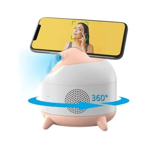 Produktbild: Auto Face Tracking Stativ, Selfie Stick Gimbal Stabilizer für Videoaufnahmen, Live Streaming, Vlog, 360° Drehung Smart Phone Halter, Keine App erforderlich. (Rosa)