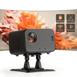 Produktbild: (Auto Focus & Android System) Smart Beamer 4K Support, XuanPad 28000L Auto Keystone Full HD 1080P Mini Video Beamer, 3D Stereo Sound Portable WiFi Bluetooth Projektor with 360°Verstellbarer Ständer