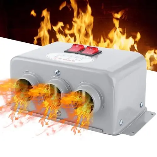 Produktbild: Auto Heizung, 12V, 600 W – 800W, Tragbarer Auto Entfroster, 3Loch 12 Volt Heizung für Auto, Dual Gang-Schalter Entfroster für Auto Windschutzscheibe, Geräuscharmer