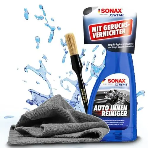 Produktbild: Auto Innenraum Reinigungsset | Sonax Xtreme AutoInnenReiniger 500ml + Detailing Pinsel + Mikrofasertuch | Innenraum Reiniger Set |Innenraumreiniger Cockpitpflege Innenreiniger