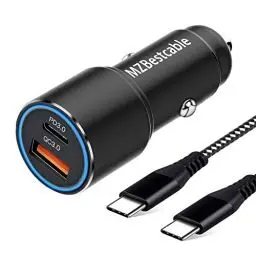 Produktbild: Auto Ladegerät USB C,kfz Schnellladegerät für Samsung Galaxy S20 S21 S24 Plus Ultra A52 A16 5G S10 A25 5G A05S A15,Note 20 10 9,A71 A51 A41 A31,A50 A70,Pixel 6 7 8,PD 3.0 &QC 3.0+1M C to C Ladekabel