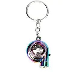 Produktbild: Auto Metall Schlüsselanhänger Turbo Keychain Sound Turbo Key Hülsenlager Spinning Modell Turbine Turbolader Ring Key Turbo Shaped Anhänger Schlüssel Schlüsselanhänger Turbolader mit Sound