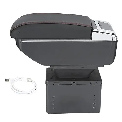 Produktbild: Universelle Verstellbare Aufbewahrungsbox für die Armlehne der Auto-Mittelkonsole mit USB-Schnittstelle