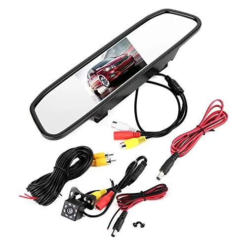 Produktbild: Auto Rückspiegel Monitor Kit 4.3in HD Spiegel Dash Cam wasserdichte Rückfahrkamera 8LED Rückspiegel Kamera Monitor Nachtsicht