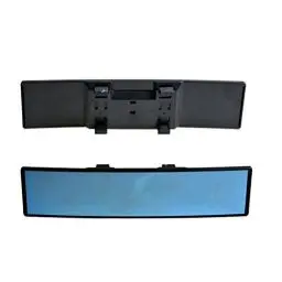 Produktbild: Auto Rückspiegel Weitwinkel Blau Glas Blendschutz Innenspiegel Large Vision 280mm Gebogener Spiegel (Schwarz)