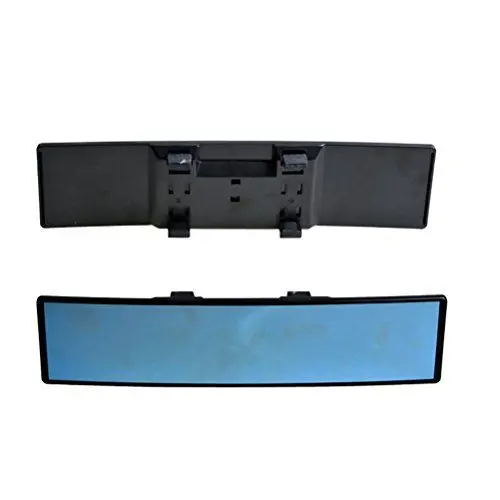 Produktbild: Auto Rückspiegel Weitwinkel Blau Glas Blendschutz Innenspiegel Large Vision 280mm Gebogener Spiegel (Schwarz)